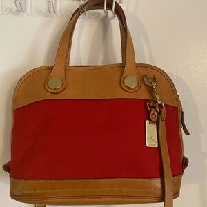 Dooney & Bourke Red and Brown Satchel